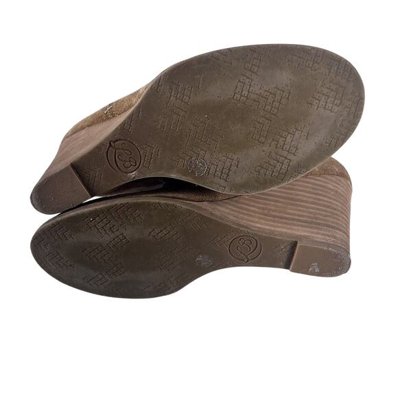 Lucky Brand Boots Womens 7 Brown Ankle Suede Stacked Wedge Y2k Booties Casual - Picture 10 of 10